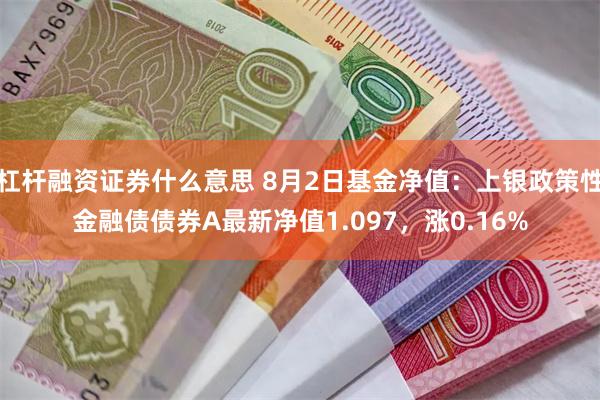 杠杆融资证券什么意思 8月2日基金净值：上银政策性金融债债券A最新净值1.097，涨0.16%