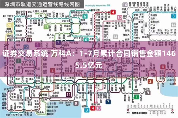 证券交易系统 万科A：1-7月累计合同销售金额1465.5亿元