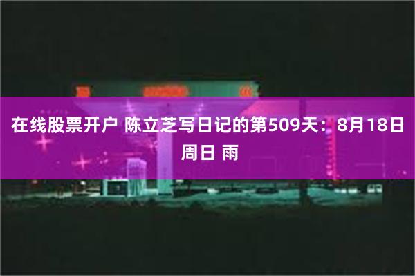 在线股票开户 陈立芝写日记的第509天：8月18日 周日 雨