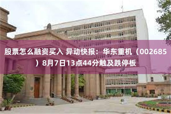 股票怎么融资买入 异动快报：华东重机（002685）8月7日13点44分触及跌停板