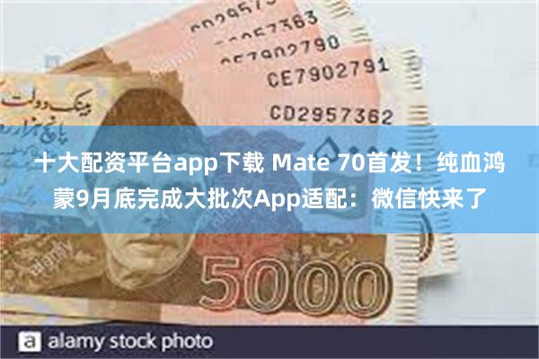 十大配资平台app下载 Mate 70首发！纯血鸿蒙9月底完成大批次App适配：微信快来了