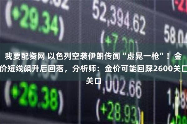 我要配资网 以色列空袭伊朗传闻“虚晃一枪”！金价短线飙升后回落，分析师：金价可能回踩2600关口